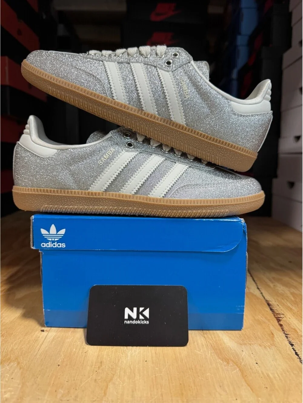 Adidas Samba OG 'Supplier Silver Metallic' KI6264 WOMENS SIZE 7W